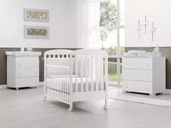 Детская кроватка на колесах Erbesi Nido White