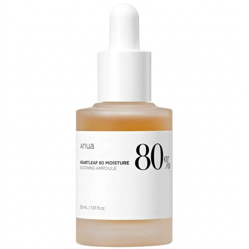 Успокаивающая сыворотка на основе хауттюйнии Anua Heartleaf 80% Moisture Soothing Ampoule, 30мл