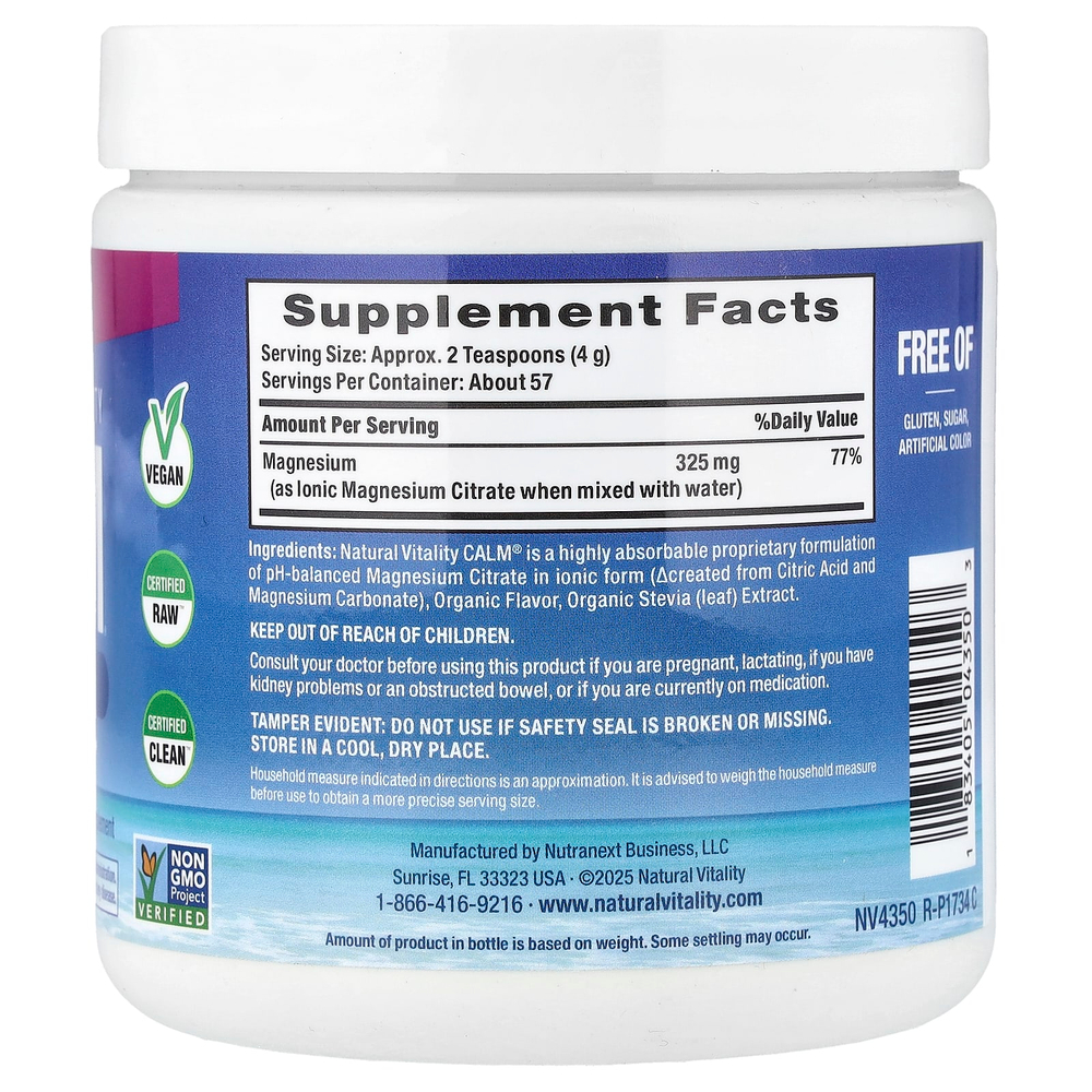 Natural Vitality, CALM®, расслабляющая смесь для приготовления напитка, малина и лимон, 226 г (8 унций)
