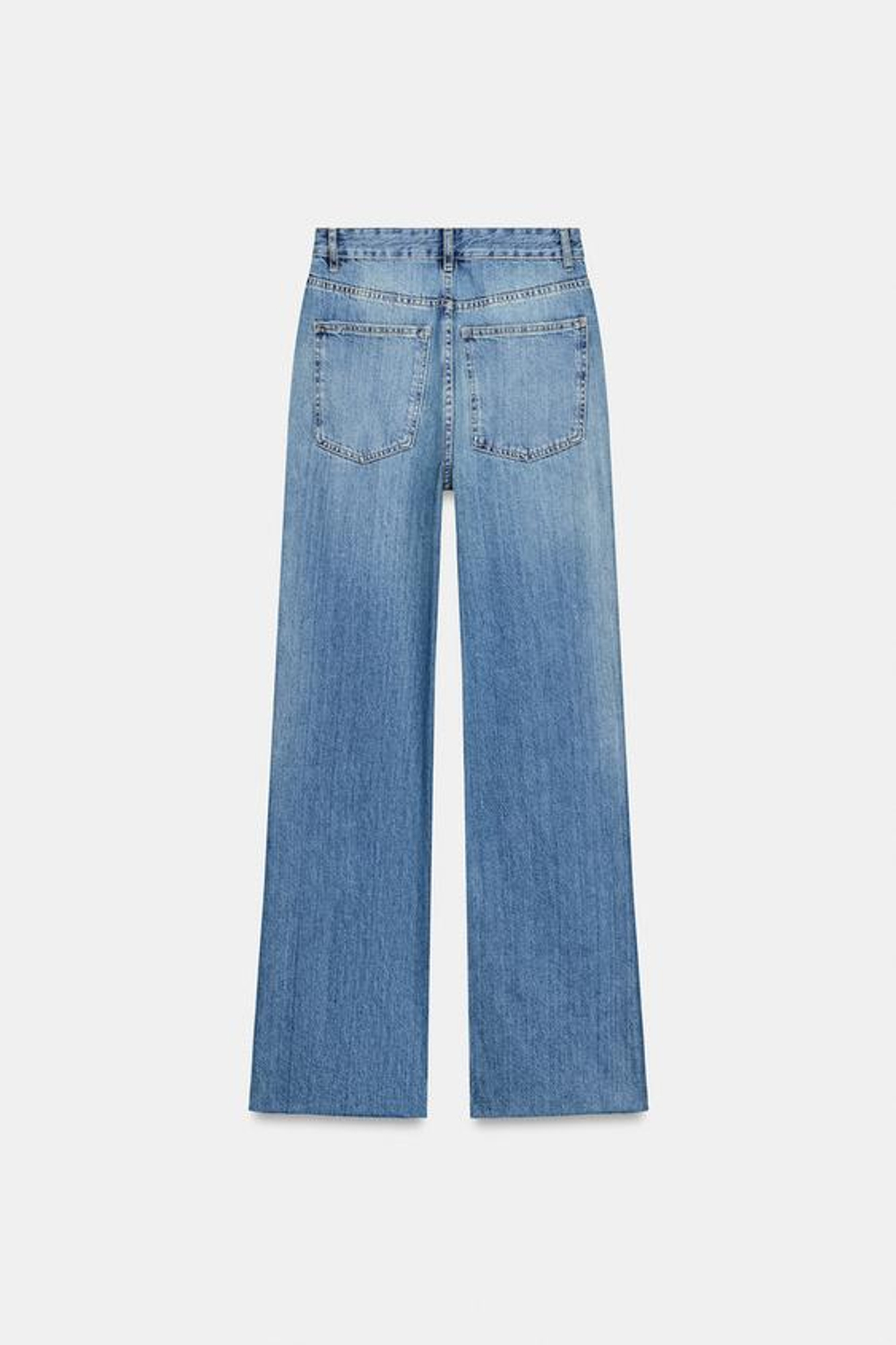 Джинсы TRF с высокой талией и широкими брючинами - ZARA