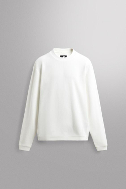 ZARA ТОЛСТОВКА ДЛЯ ТРЕНИРОВОК С ВАФЕЛЬНОЙ ФАКТУРОЙ, БЕЛЫЙ