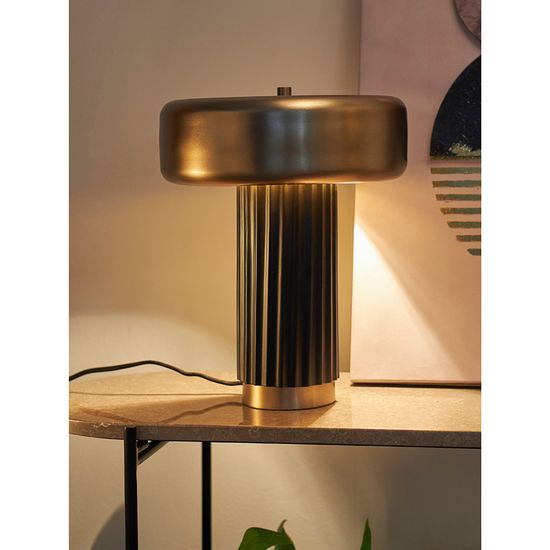 Лампа настольная stone, D27х35 см, черная/золотистая