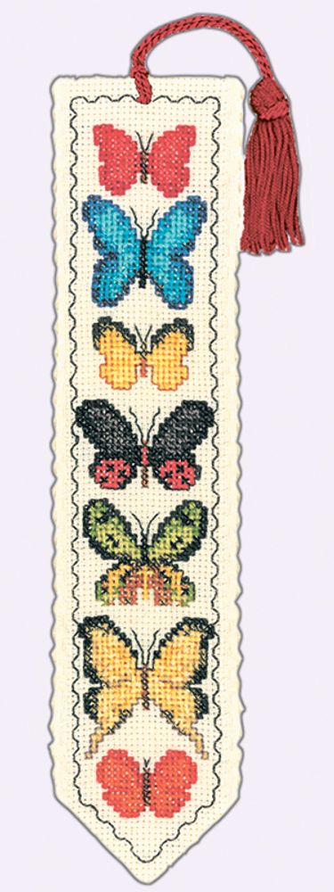 Набор для вышивания нитками Le Bonheur des Dames, закладка Marque Page Les Papillons (Бабочки), 5х20 см