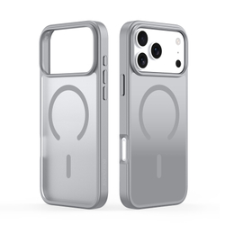 Прозрачный матовый чехол серого цвета с MagSafe для iPhone 17 Pro, серия Yind Series (Open Ring Version) от Dux Ducis
