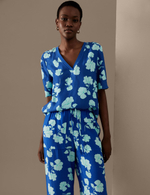 Блузка с короткими рукавами и цветочным узором T50002176T - Marks & Spencer