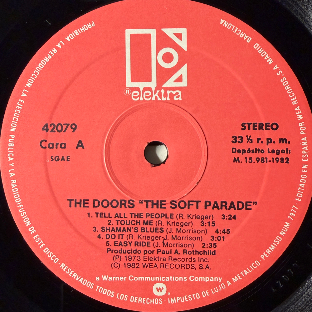 The Doors ‎– The Soft Parade (Испания 1982г.)Т
