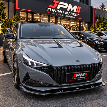 Решётка радиатора Hyundai Elantra 2020-2023 чёрный глянец