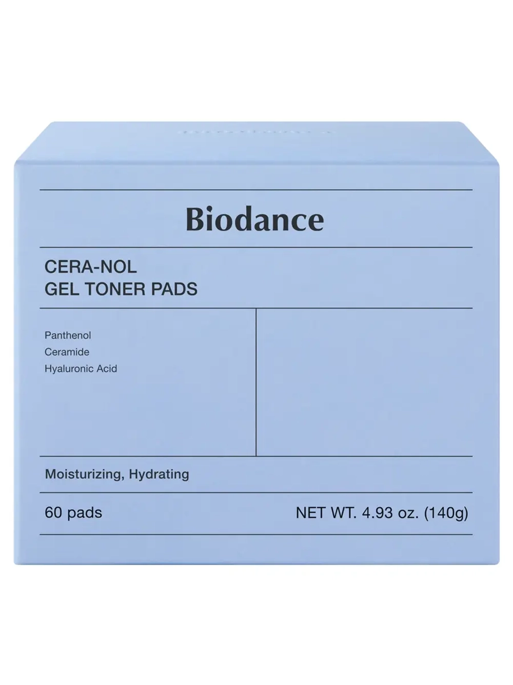 Biodance Увлажняющие гелевые тонер-пэды для восстановления барьера Cera-Nol Gel Toner Pads 60 шт
