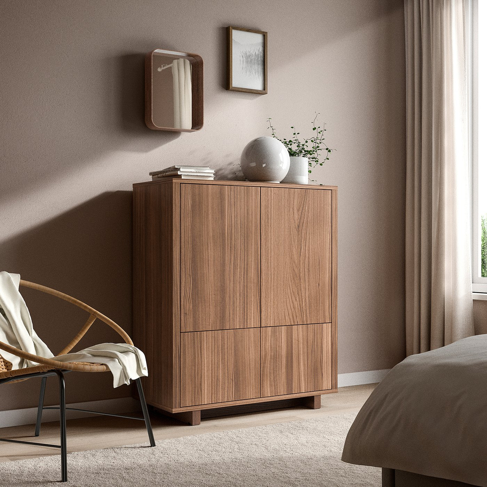 IKEA DVÄRGSYREN  (ИКЕА ДВЭРГСИРЕН)  -  Зеркало - шпон грецкого ореха 28x37 см