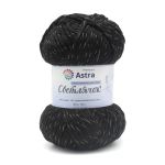 Пряжа Astra Premium (Астра Премиум) Светлячок светоотражающая (Reflective) / уп.2 мот. по 100 г, 90м, 999 черный