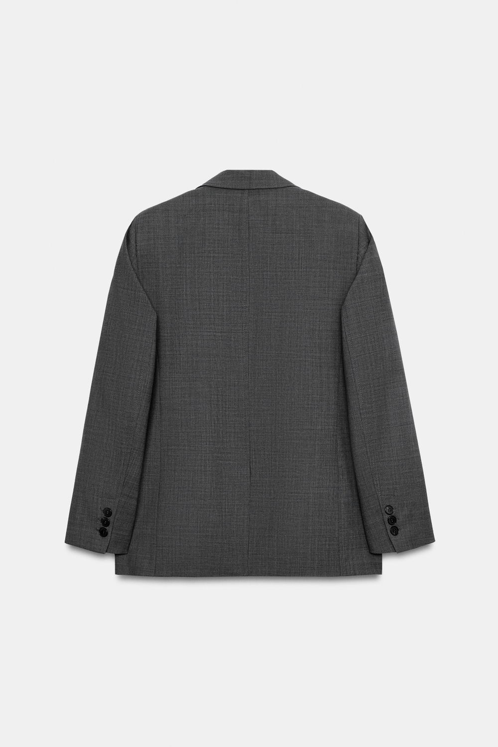 ZARA БЛЕЙЗЕР ПРЯМОГО КРОЯ ИЗ ШЕРСТИ — ZW COLLECTION, СЕРЫЙ МЕЛАНЖ