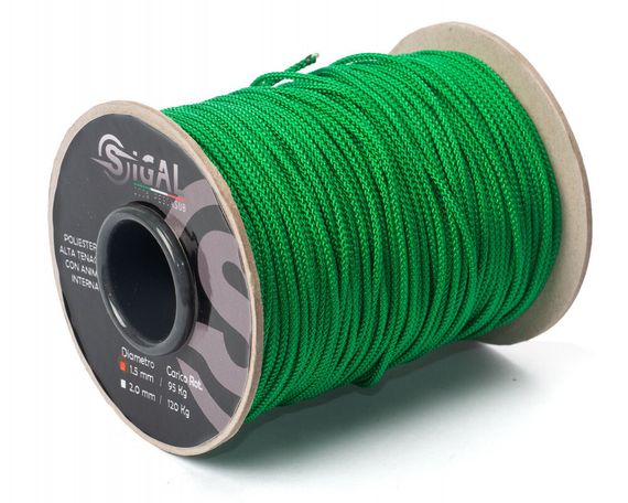 Линь Sigalsub Green Polyester 120 кг ø2 мм 1 метр (в катушке 100 м)