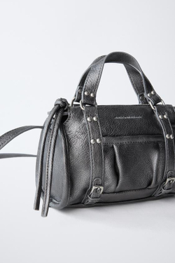 ZARA МЕТАЛЛИЧЕСКАЯ СУМКА, СЕРЫЙ