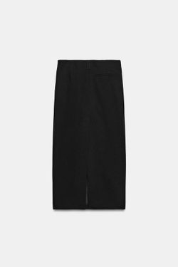 ZARA ЮБКА МИДИ В КЛЕТКУ, ЧЕРНЫЙ