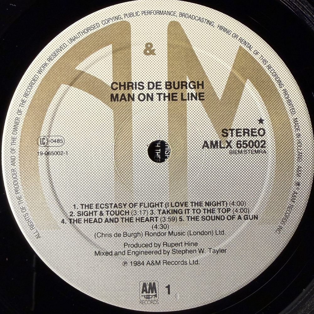Chris de Burgh - Man On The Line (Голландия 1984г.)