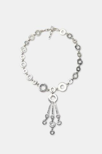 ZARA МЕТАЛЛИЧЕСКИЙ ЧОКЕР С КРУГАМИ, СЕРЕБРИСТЫЙ