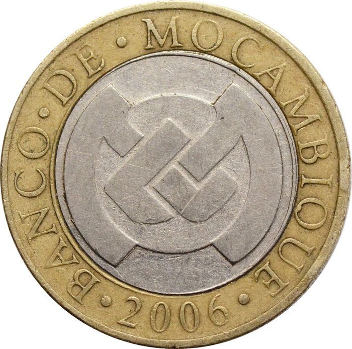 10 метикалов 2006 Мозамбик XF