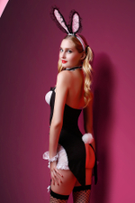 Костюм зайки Candy Girl Charity платье с пажами, трусы, головной убор, галстук, чулки, манжеты OS