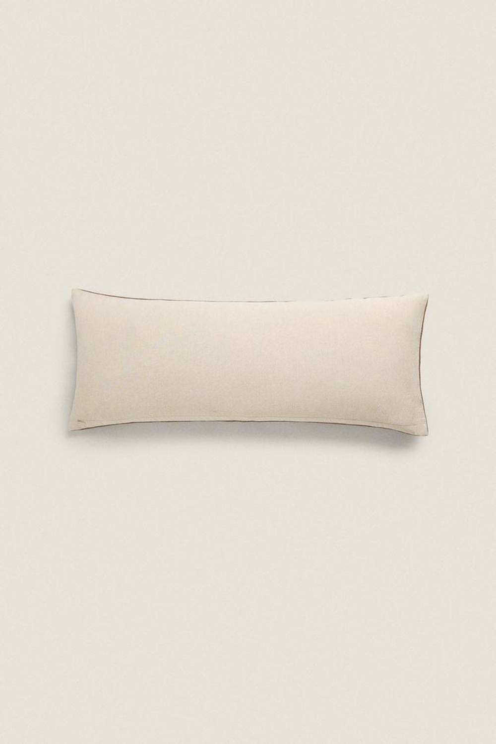 ZARA HOME ЧЕХОЛ ДЛЯ ДЕКОРАТИВНОЙ ПОДУШКИ С КОНТРАСТНОЙ СТРОЧКОЙ, КОРИЧНЕВЫЙ