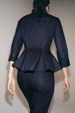 ZW COLLECTION ДЖИНСОВАЯ РУБАШКА С ПЕПЛУМОМ - ZARA