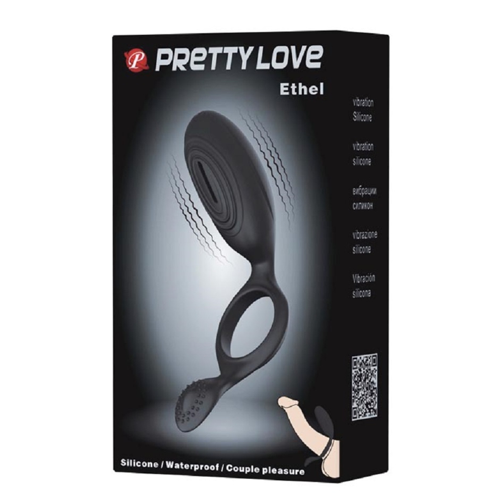 Кольцо эрекционное с вибрацией Pretty Love Ethel черный