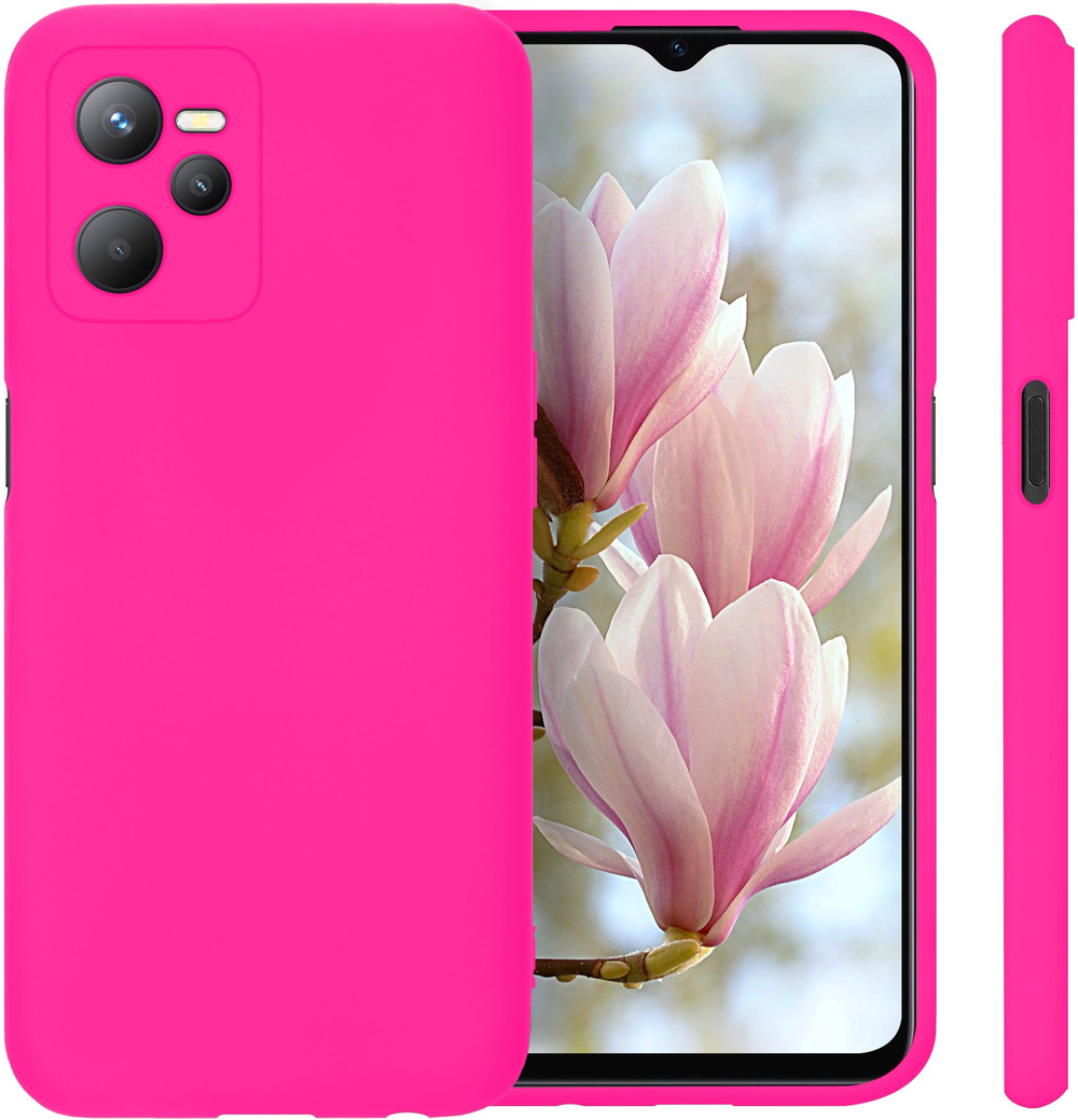 Мягкий Soft Touch чехол из силикона для REALME C35 с бархатной подкладкой