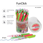 Ручка шариковая автомат 0,7 мм синяя "FunClick. Fruit Rain" (Альт)