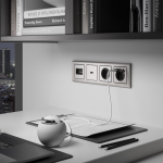 Накладка для двойной розетки Еthernet RJ-45 (глянцевый никель)