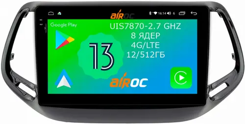 Магнитола для Jeep Compass 2016+ - Airoc 2K AU-2204 на Android 13, Быстрейшая, SIM-слот