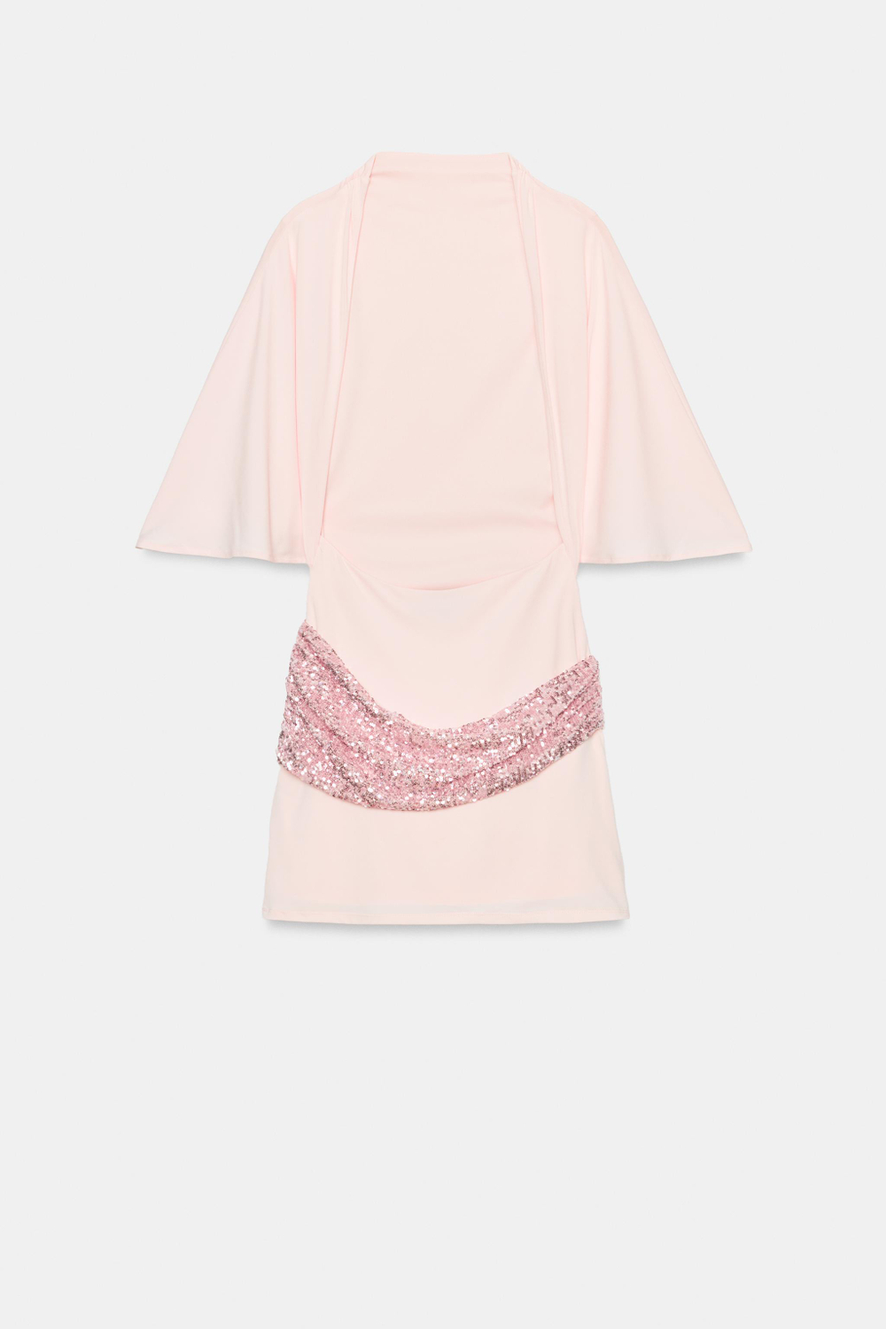 МИНИ-ПЛАТЬЕ С ПОЯСОМ И ПАЙЕТКАМИ — ZARA