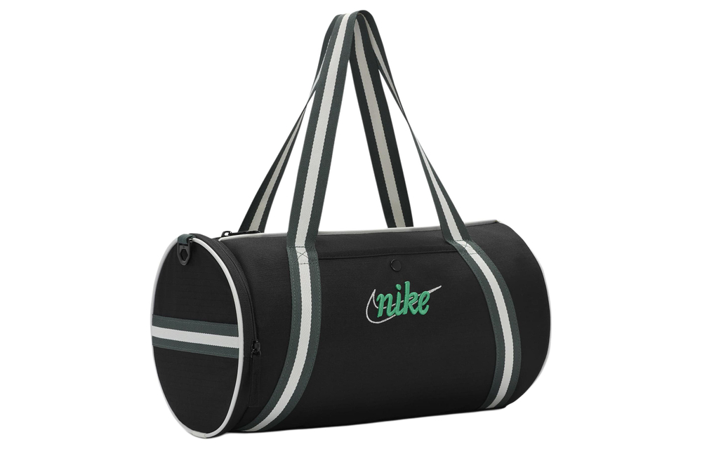 Nike Polyester Portable One Shoulder Crossbody Gym Bag Large Unisex Black & Vintage Green & Stadium Green
