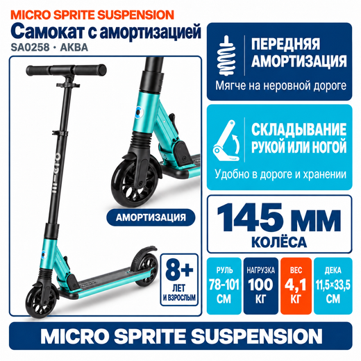 Самокат Micro Sprite Suspension аква
