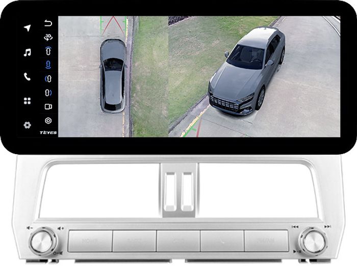 Магнитола для Toyota Land Cruiser Prado 150 2017-2019 - Teyes LUX ONE 360 монитор 12.3" 2K QLED на Android 10, Быстрая, CarPlay, 4G SIM-слот, 4 камеры в комплекте