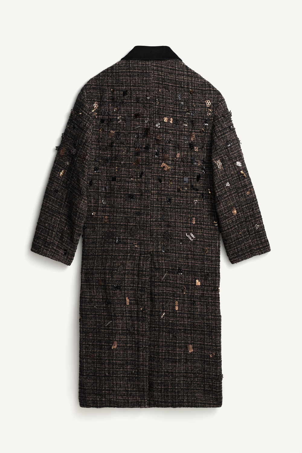 ZARA ДЛИННОЕ ПАЛЬТО ИЗ СМЕСОВОЙ ШЕРСТИ — LIMITED EDITION, КОРИЧНЕВЫЙ
