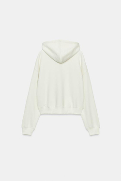 ZARA ХУДИ С МОЛНИЕЙ, ЖЕЛТОВАТО-БЕЛЫЙ