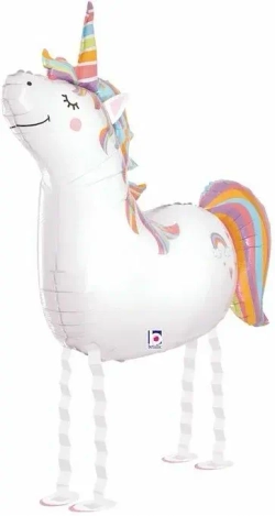 Шар (38""/97 см) Ходячая Фигура, Волшебный единорог, 1 шт. в упак.