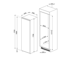 Встраиваемый холодильник Smeg S8L174D3E