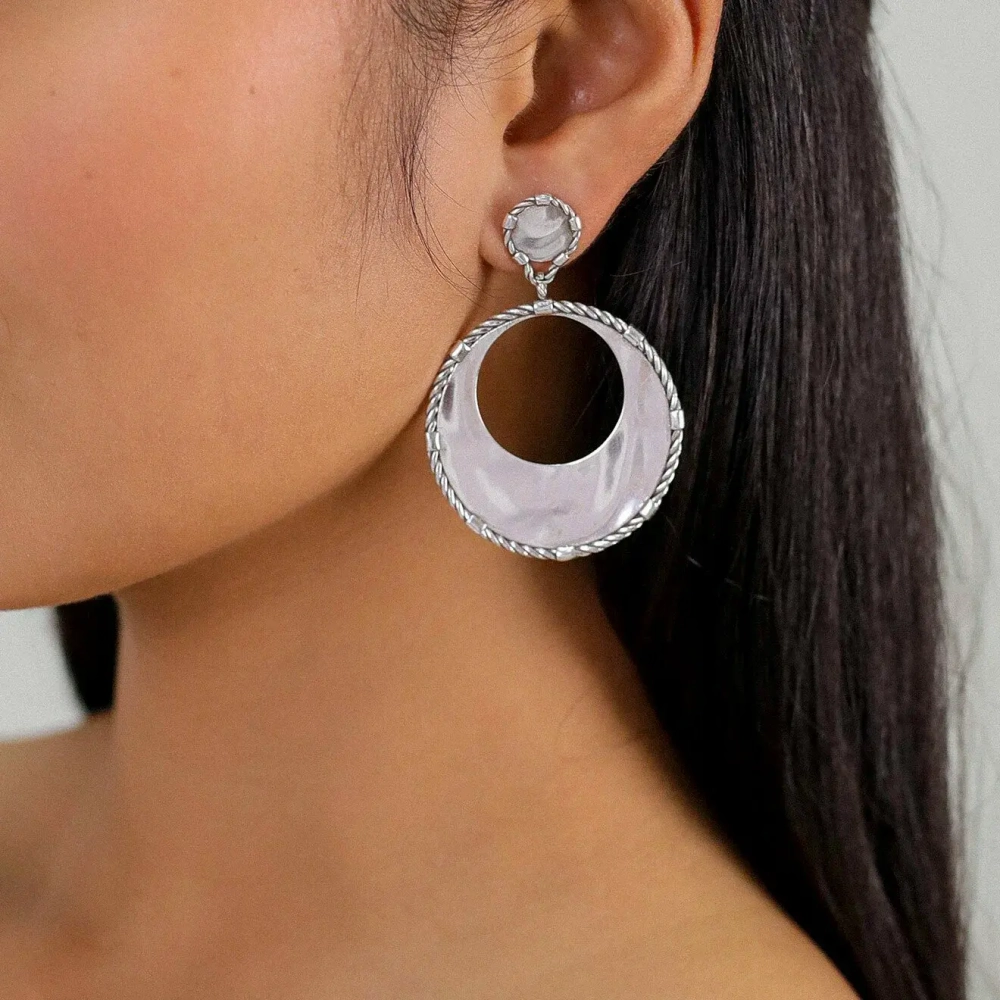 Серьги ORI TAO, Couture, фактурный металл, OT24.1-12-31924 (серебристый)