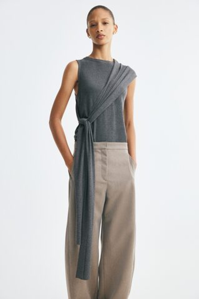 Тонкий трикотажный топ с завязками - H&M