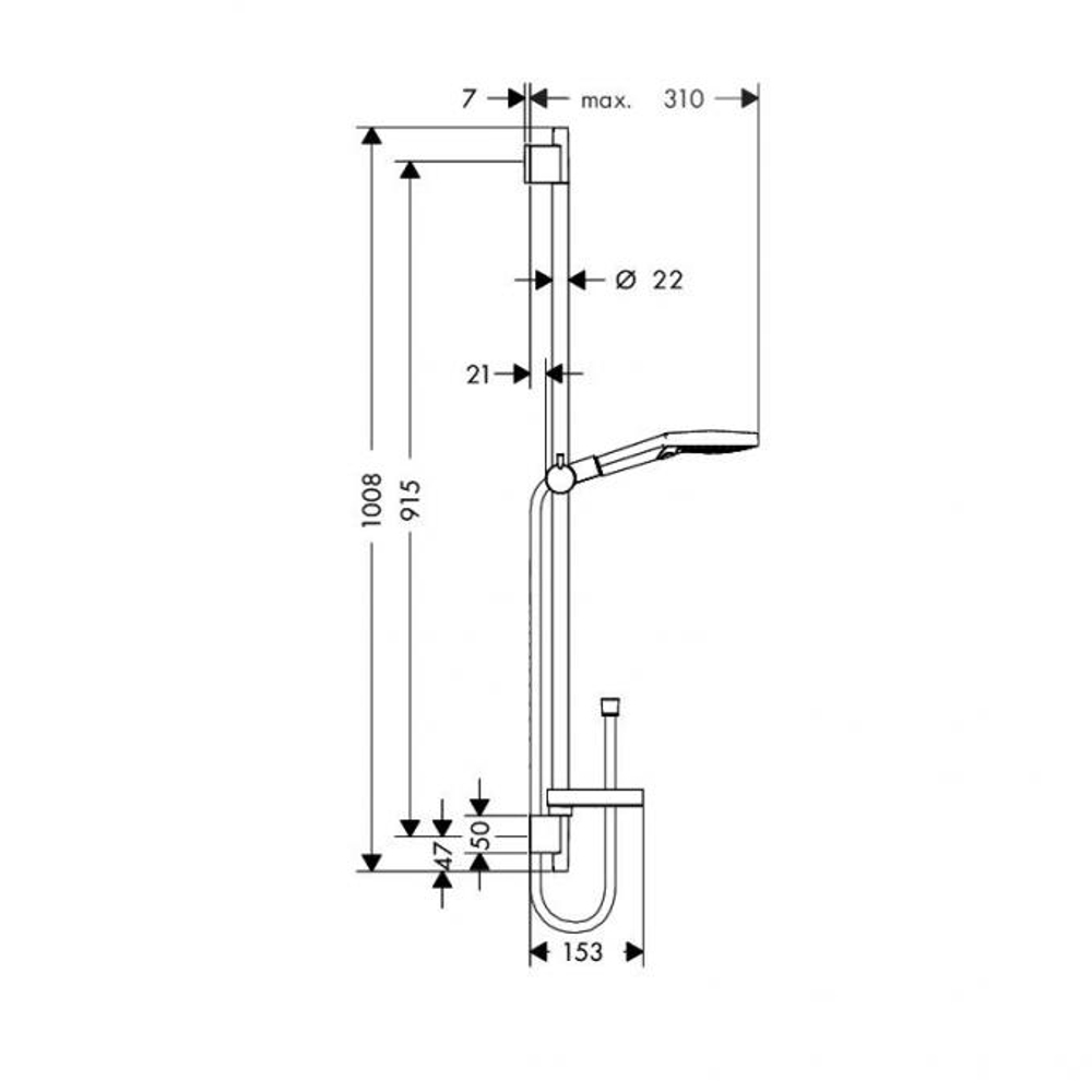 Душевой набор Hansgrohe Raindance Select S 120/Unica 0,90 м (26631400)