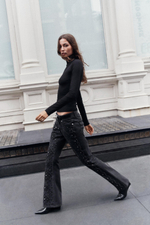 ДЖИНСЫ Z1975 BOOTCUT С НИЗКОЙ ПОСАДКОЙ И БИСЕРОМ — ZARA