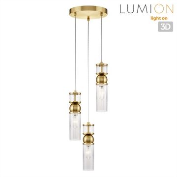 Подвес 3*Е14 8276/3A латунь/прозрачный DENVER Lumion