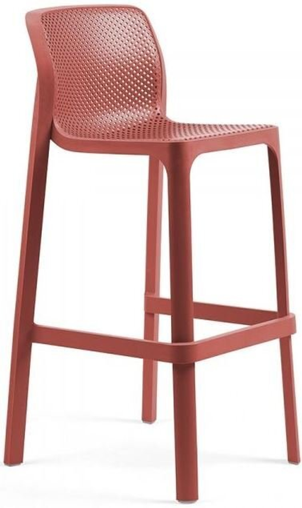 Стул пластиковый барный Nardi Net Stool, коралловый