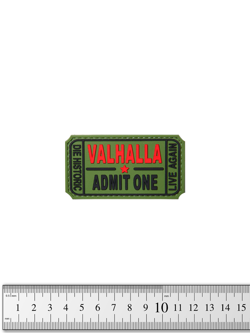 Шеврон Valhalla Admit One PVC. Олива