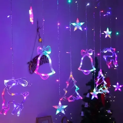 Гирлянда для дома БАХРОМА «Волшебство» ш2,5 м* в0,6/0,9м 120 ламп LED, 8 реж, IP-20, Мультицвет (возможность соединения)