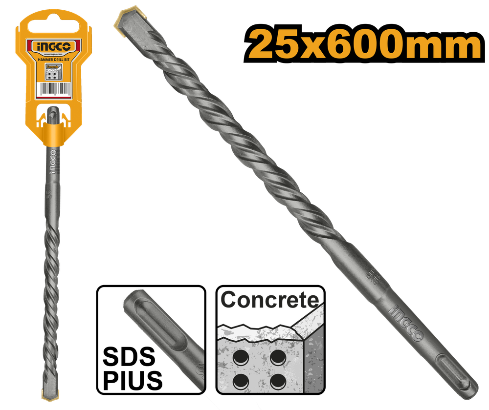Бур по бетону SDS-plus 25х600 мм INGCO DBH1212504 INDUSTRIAL