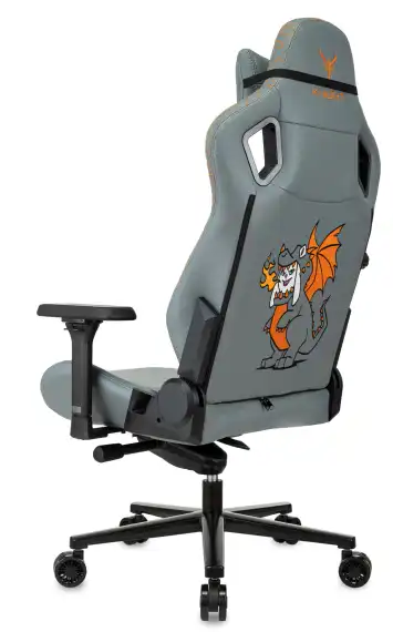 Кресло игровое Knight Craft Dragon серый экокожа крестов. металл