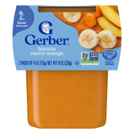 Gerber, 2nd Foods®, Sutter, банан, морковь и манго, 2 шт. в упаковке, 113 г (4 унции)