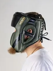 Боксерский шлем Venum Proboxing Cheek Headgear Linares Edition Khaki/Black/Gold