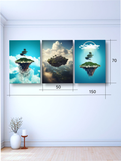 Картина Остров отражений модульная 50x70см 3шт.